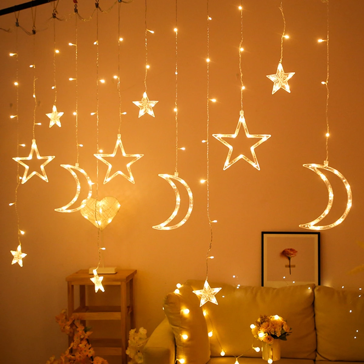 Луна Звезда свет s украшения для Рамадана String Light Eid Mubarak светильник Рамадан al-Fit