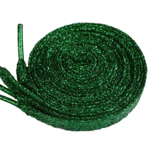 Grass Green Новинка; 1 пара шнурков; заменяемые кроссовки Dentelle на плоской подошве; повседневные блестящие туфли золотистого и серебряного цвета; шнурки для обуви - Цвет: Grass Green