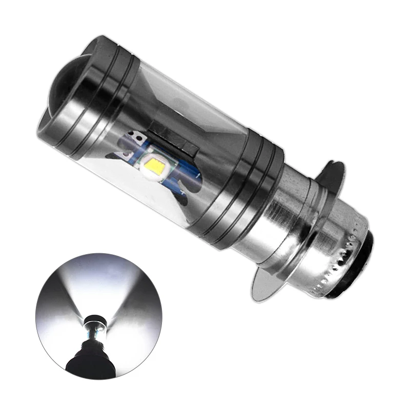 P15D-25-1 H4 H6 P15D BA20D Мини светодиодный мотоциклетный головной светильник 3 SMD 1200LM дальний/ближний свет 6000K белый высокий светильник DRL противотуманный светильник для грузовика ATV UTV - Цвет: P15D-25-1