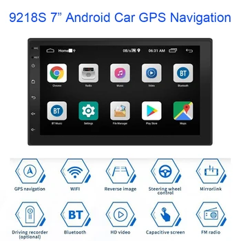 

2Din Android 7" HD Car Stereo Radio MP5 Player Android 9.1 GPS WiFi USB Mirror Link Speed Display FM Radio
