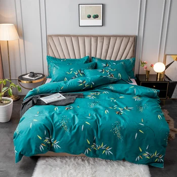 

Nordic style bedding set cute leaf kawaii duvet cover pillowcase bed sheet sets bed linen for adult queen king size