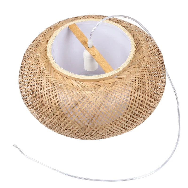 

Bamboo Lampshade, Pendant Ceiling Shade, DIY Wicker Rattan Lamp Shades Weave Hanging Light(Does Not Contain Bulbs)