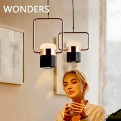 Lampe LED suspendue en fer et acrylique, design rotatif, style nordique, luminaire d'intérieur, luminaire décoratif d'intérieur, idéal pour une salle à manger ou une chambre à coucher 