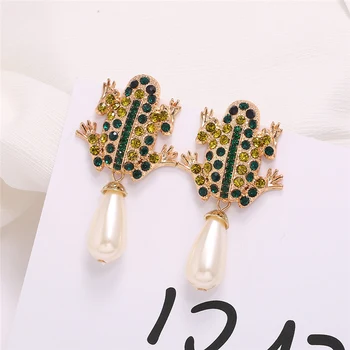 

JUJIA Classic Vintage Crystal Animal Statement Drop Earrings For Women Wedding Party Gift Fashion Pearl Jewelry Wholesale