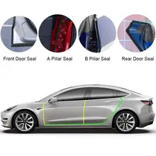 8 шт. комплект уплотнений двери для Tesla Модель 3, звукоизолированная защита от ветра шумоподавление двери автомобиля отделка кромочная фреза резиновая уплотнительная прокладка