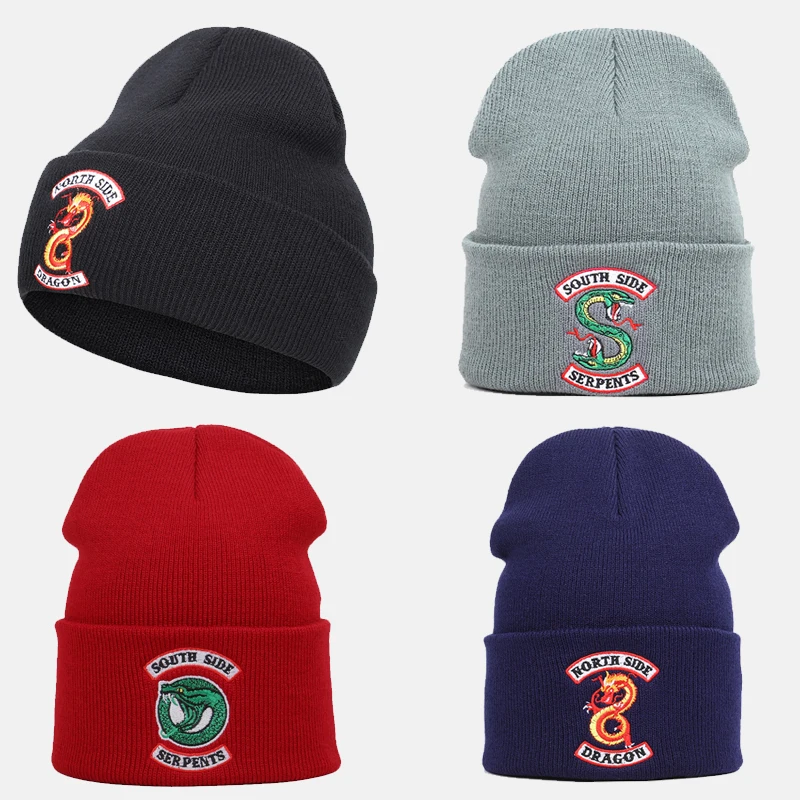 Модная шапочка в форме змеи с вышивкой дракона, шапка с двойной головкой, змеи, головные уборы для косплея, головные уборы для мужчин и женщин, хип-хоп шапка, Лыжная шапка