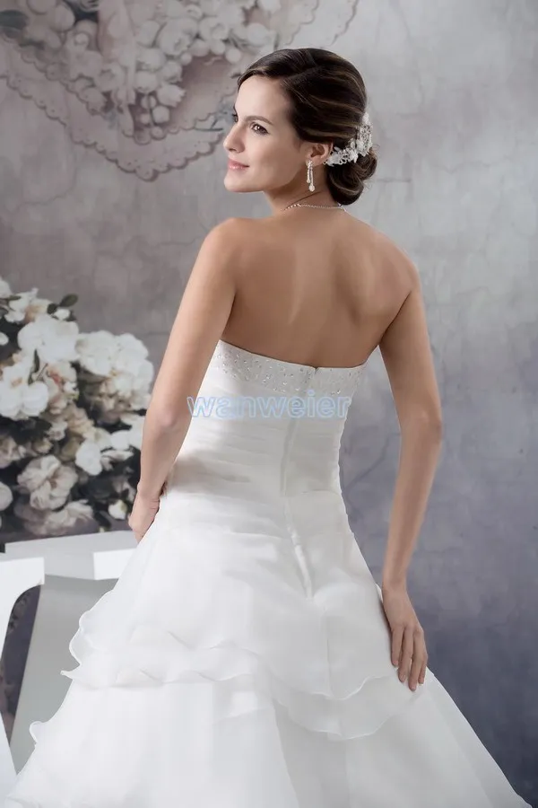 new design hot women brand custom size/color beading bridal gown small train white bella wedding mother of bride dresses