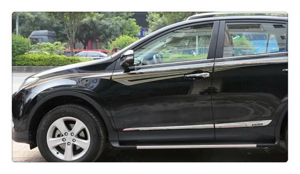 Хромированная дверная боковая обшивка обшивки кузова 4 шт. для fit 2013- Toyota RAV4