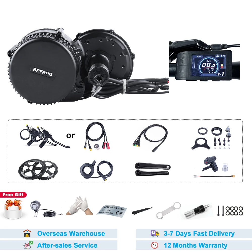 Kit Konversi Sepeda Listrik BAFANG BBS02B 48V 750W Motor Sepeda Listrik