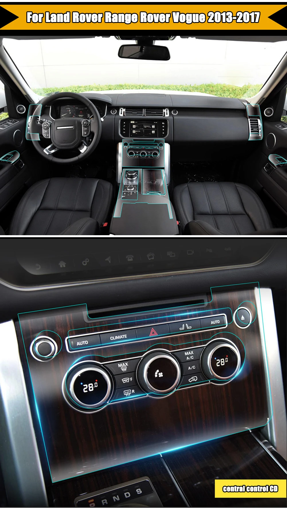 Для Land Rover Range Rover Vogue L405 RR Sport L494 Автомобильная дверная центральная консоль пленка центральный AC навигационный экран ТПУ Защитная пленка