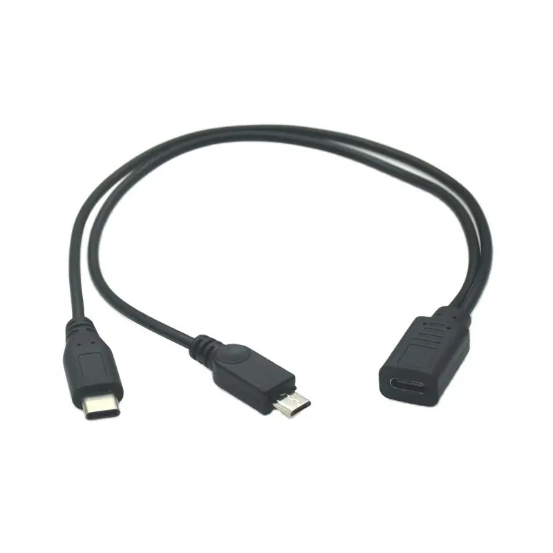 USB-C Y câble USB Type-c Femelle Connecteur aux touristes Micro Procureur Mâle  usbc 2.0 Répartiteur 1 Femelle à 2 Mâle Données Charge Extension rette -  AliExpress