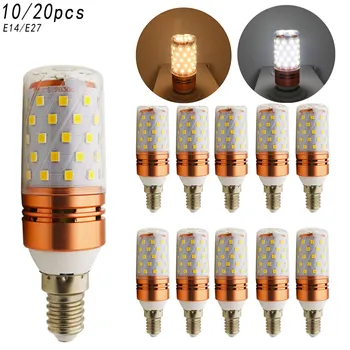 

10x E27 220V 2835 SMD LED Bulb E14 Corn Candle Chandelier Light High power 12W 16W Lamp Cold Warm White For Home Decoration