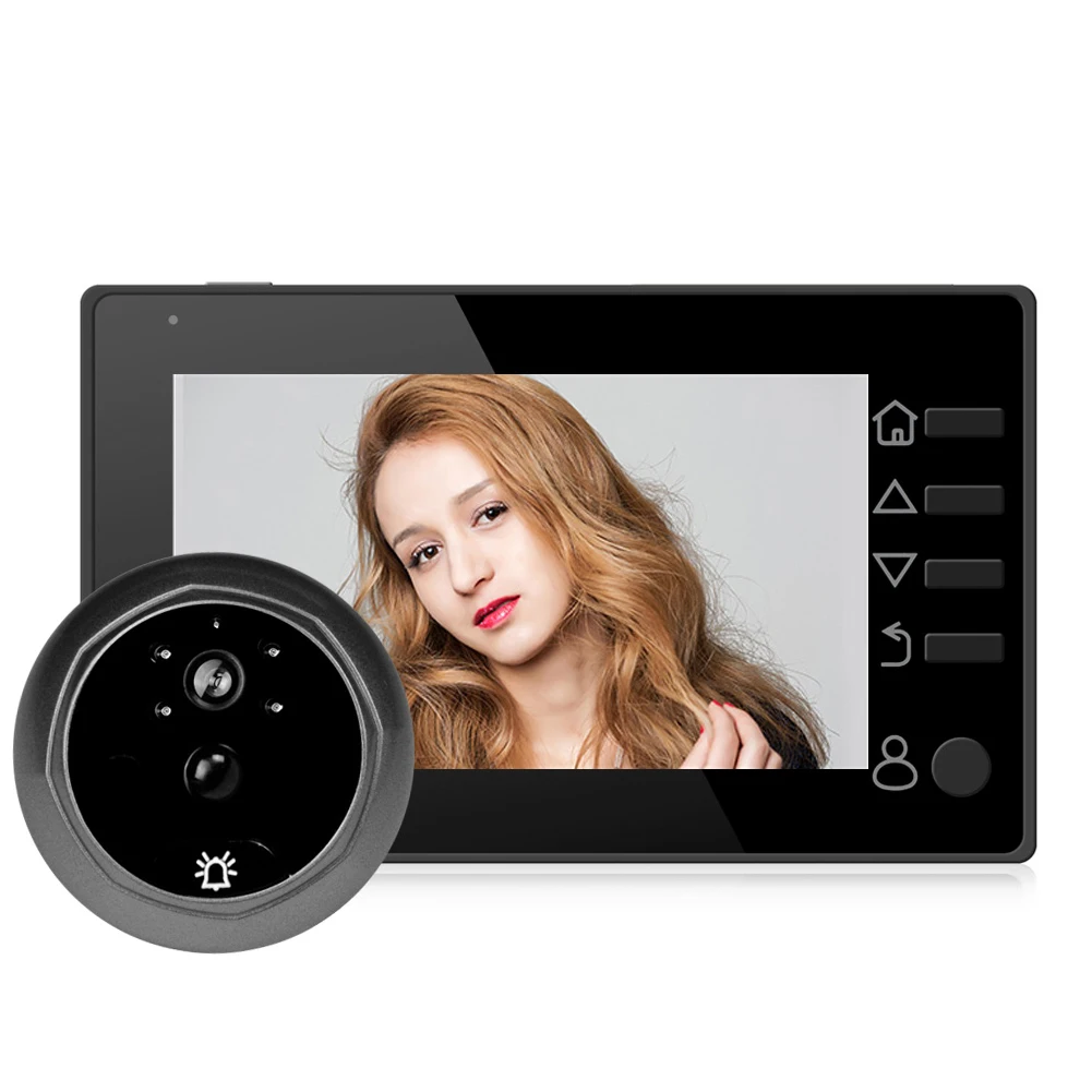

Doorbell Security Peephole Viewer 4.3 Inch Home Infrared Night Vision Wide Angle Camera 140 Degree Digital Hotel HD Anti-theft