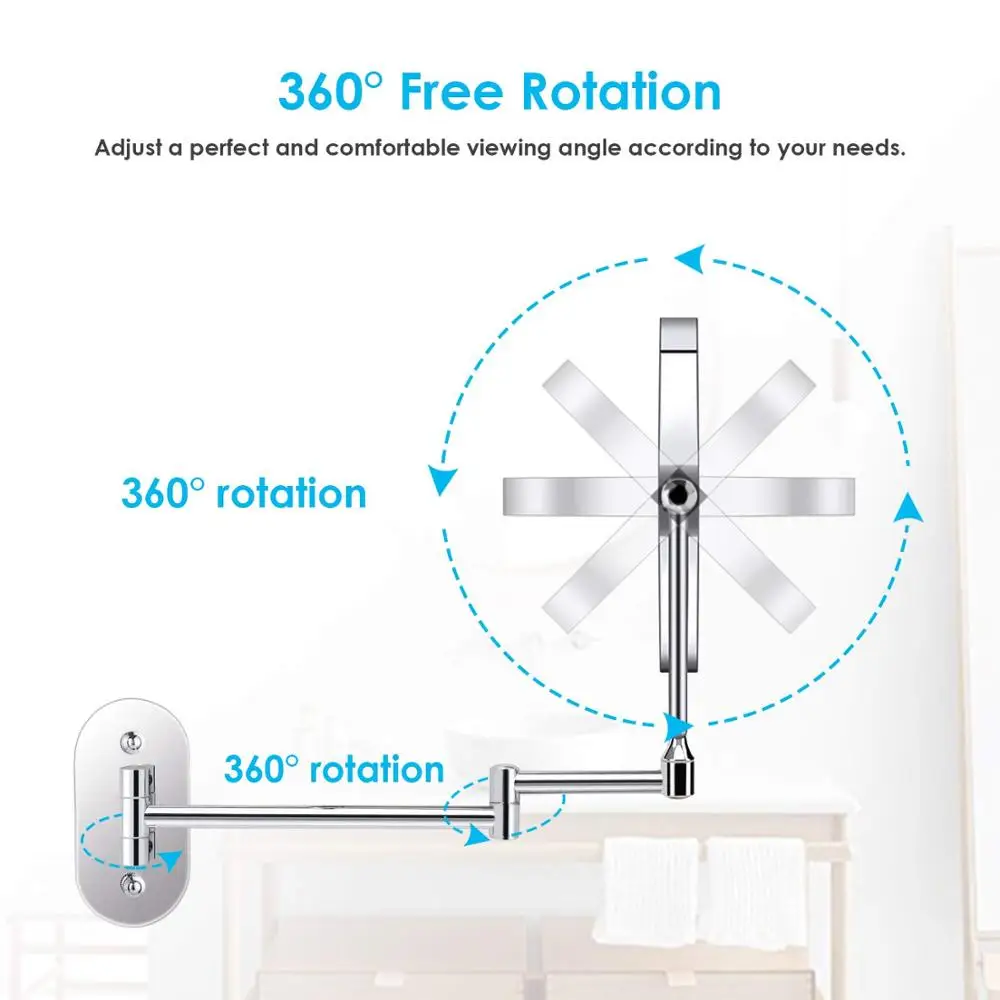 Billig 8 zoll Schlafzimmer oder Bad Wand Montiert Make Up Spiegel, 1X   10X Vergrößerungs Doppel Spiegel, touch Taste Einstellbar LED Licht