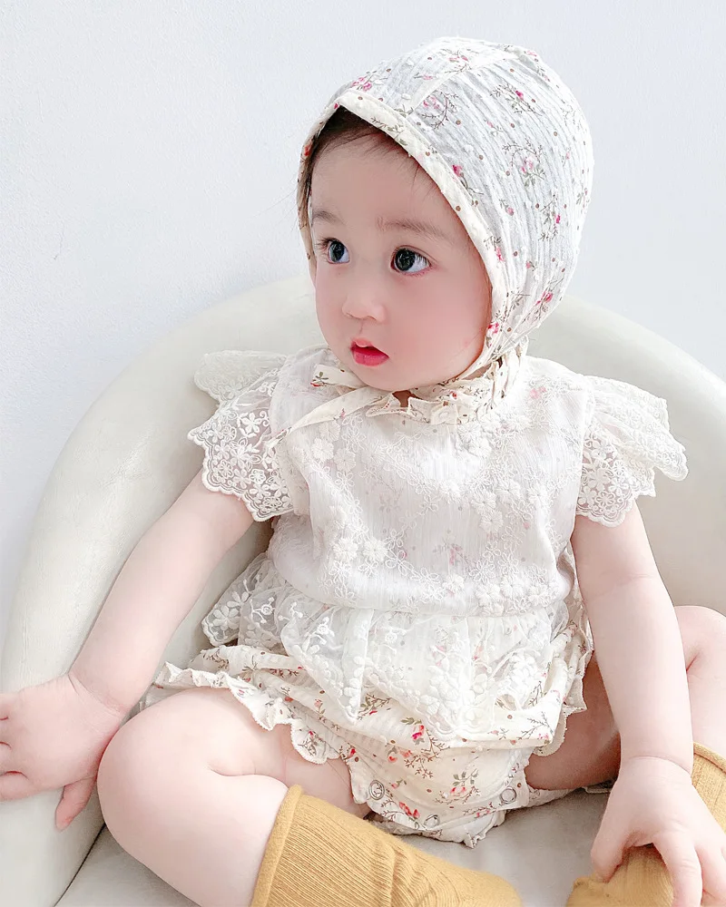 Baby Bodysuits Fur 0-3T Newborn Kid Baby Girl Flower Clothes Summer Short Sleeve Lace Floral Romper Elegant Cute Princess Body suit Outfit Jumpsuit Warm Baby Bodysuits 