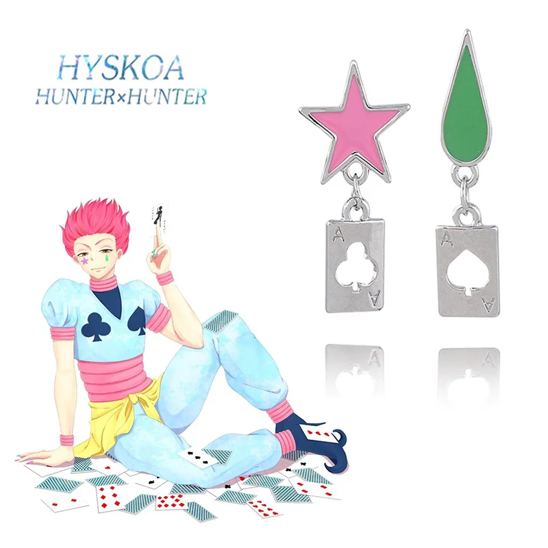 1 пара аниме Hunter x Phantom труппа Hisoka КАПЛЕВИДНАЯ звезда Покер Лопата Клубная Форма