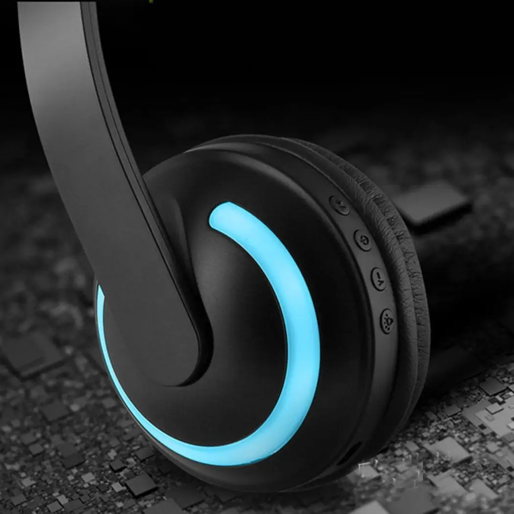 Беспроводные Bluetooth наушники светящиеся Мультяшные кошачьи уши Двусторонняя