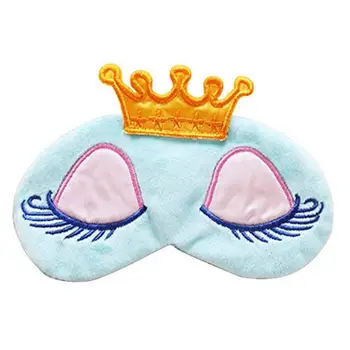 

New Cartoon Long Eyelashes Big Eyes Crown Sleeping Eye Mask Sleep Mask-Blue