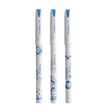

4Pcs/lot Vintage Retro Chinese Style Gel Pen Blue And White Porcelain Stationery Office School Supplies New stationery