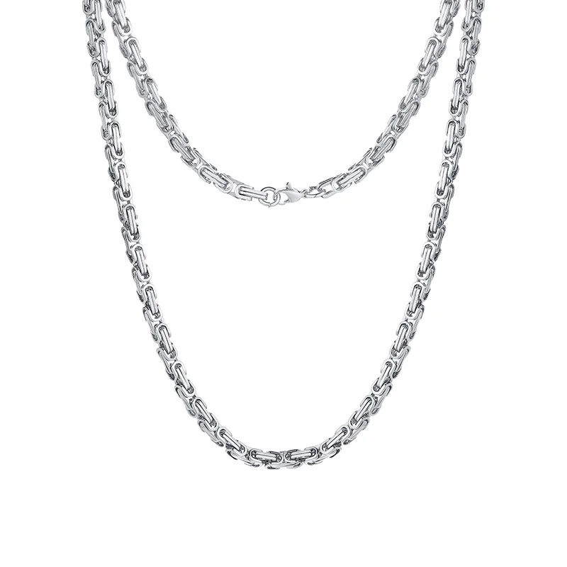 ビザンチンチェーン　バリ　デザインネックレス Amazon | 6mm ビザンチン バリ チェーン ネックレス ソリッド 925