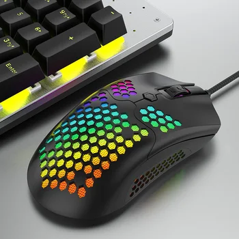 

Game Mouse Electronic Sports Computer Accessory Colorful Lighting Lightweight USB Port Hollowed Out Wired Wrist Protective