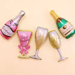 Большой размер для бутылок вина шампанского фольги шар на день рождения бокал для вина шар Кубок вечерние украшения праздника алюминиевая