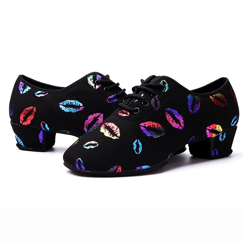 USHINE BD-47 New Style Color Lips Sneakers Teacher Training Shoes Ballroom Fitness Latin Ballet Dance shoes Woman
