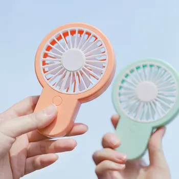 

Air Conditioning Candy Handheld Fan Mini Pocket Storage Macarons Small Fan Portable USB Charging Fan Handy Fan Rotary Vane Box -