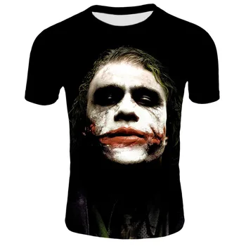 

Summer style Men funny T-shirts Joker Face Tops T-shirt 3d print Joker casual Man t shirts plus size