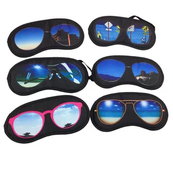 

Creative Sunglasses pattern Silk Sleeping Eye Masks Simulation glasses Sleeping Eye Patch for Travel Relax Aid Blindfolds Mask
