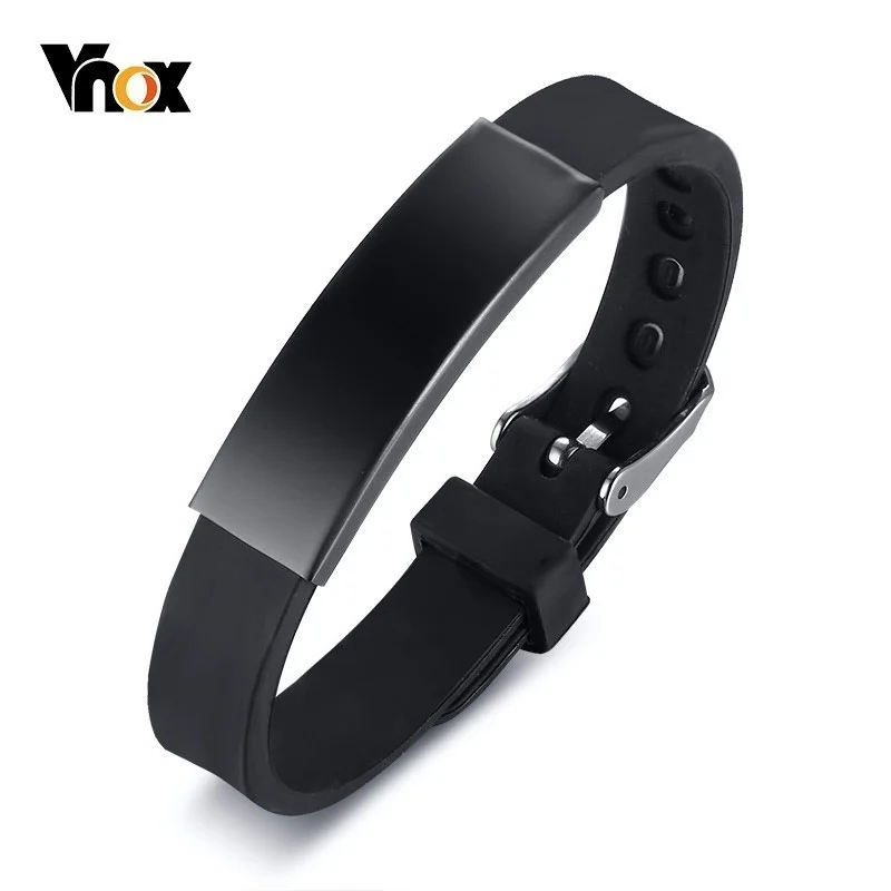 Vnox Colorful Silicone Bracelets Boy Girl Size Adjustable Sports Wrist Jewelry silicone bracelet
