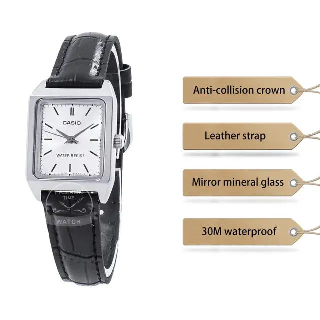 Casio Watch women Luxury Brand Analog Leather Square dial  Women's Wrist Watch Female Quartz Clock Relogio Mulher LTP-V007 2