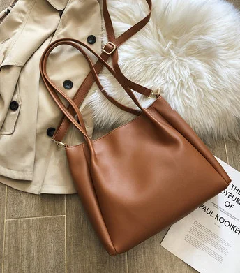 light brown Модная женская сумка через плечо, сумка-тоут, милая винтажная популярная сумка через плечо, цветная m-5968k - Цвет: light brown