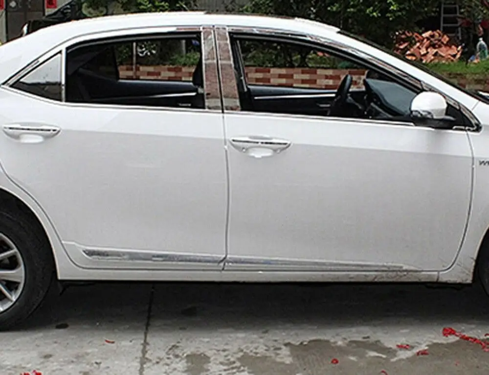 Нержавеющая рама для дверного окна порога столба Крышка для Toyota Corolla EX 2013