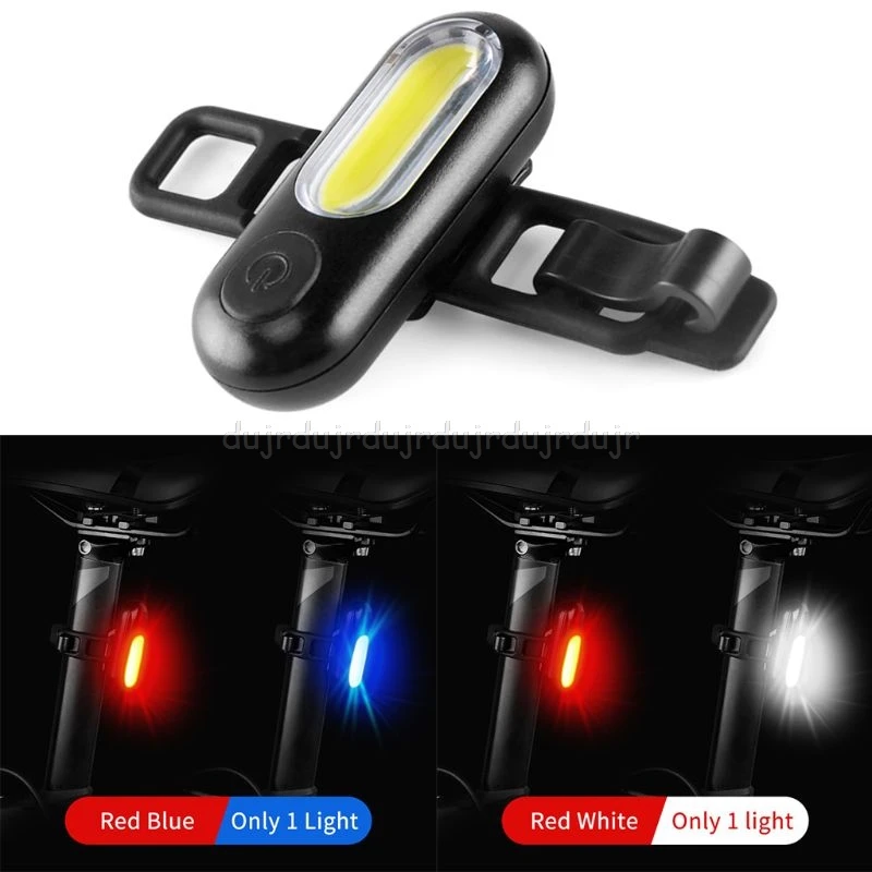 Waterproof Led Bicycle Light Rear Usb Rechargeable Red White Blue