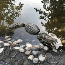 Плавающая головка крокодила водная приманка Садовый пруд художественный декор для гусов Хищник цапля утка контроль садовое украшение домашний декор