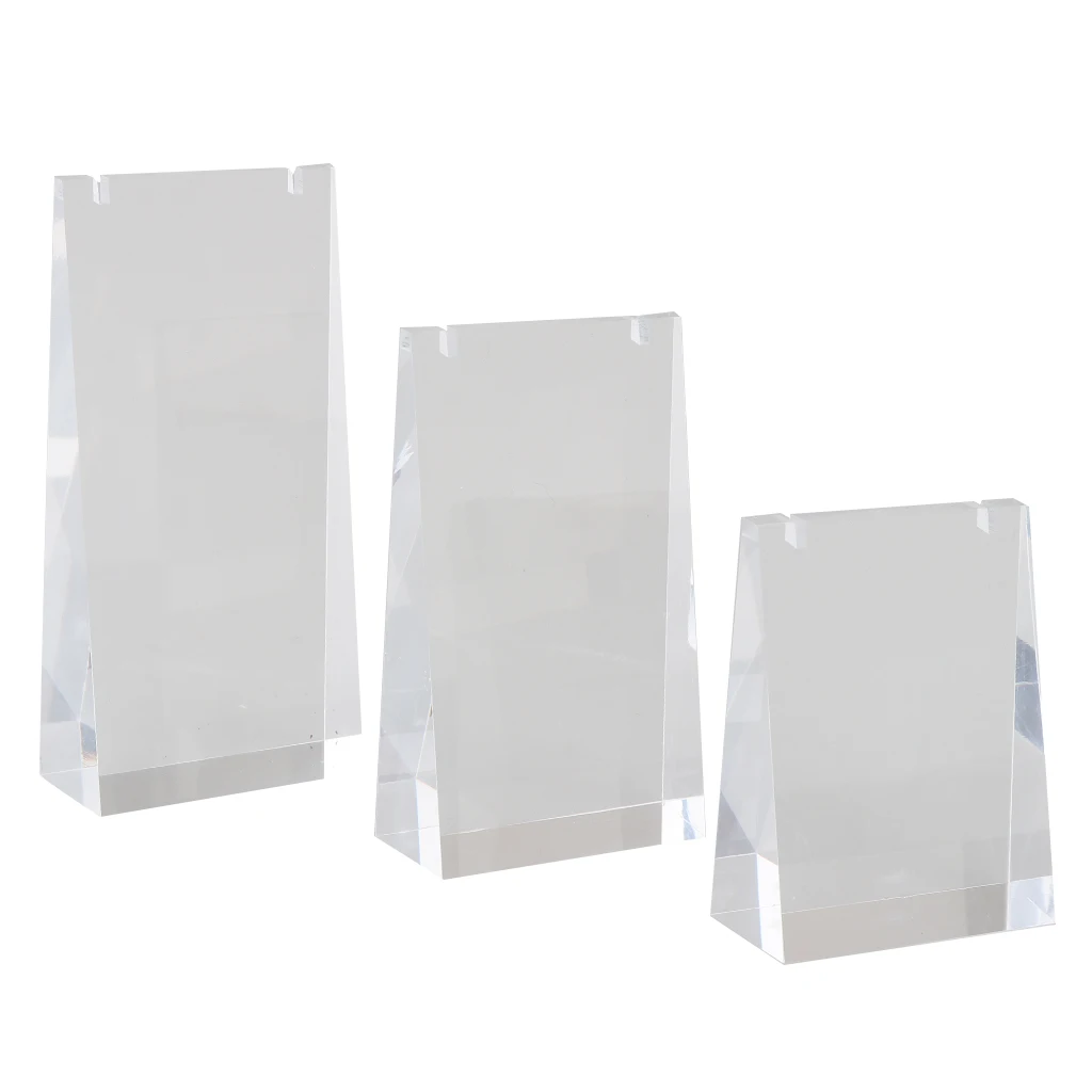 3pcs/Set Clear Acrylic Necklace Display Stand Rack Jewelry Holder Organizer