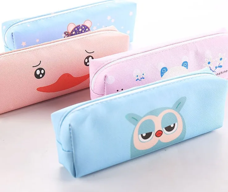 1 шт. Новинка Kawaii животные Сумочка для ручек и карандашей чехол канцелярский органайзер для хранения школьные принадлежности