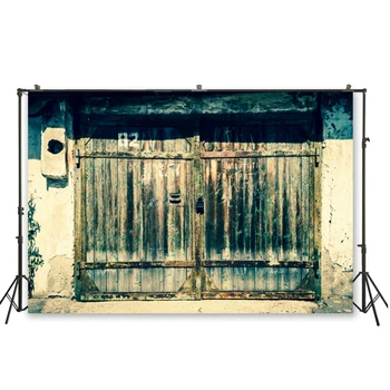

HUAYI Rustic Farmhouse Old Door Backdrops for Photography Nostalgia Style Wallpaper retro architecture photo background D-5865