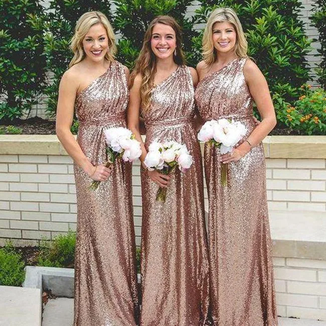 Розовое золото, платье подружки невесты, блестящее праздничное платье для гостей на свадьбу, элегантное ТРАПЕЦИЕВИДНОЕ ПЛАТЬЕ для подружки невесты