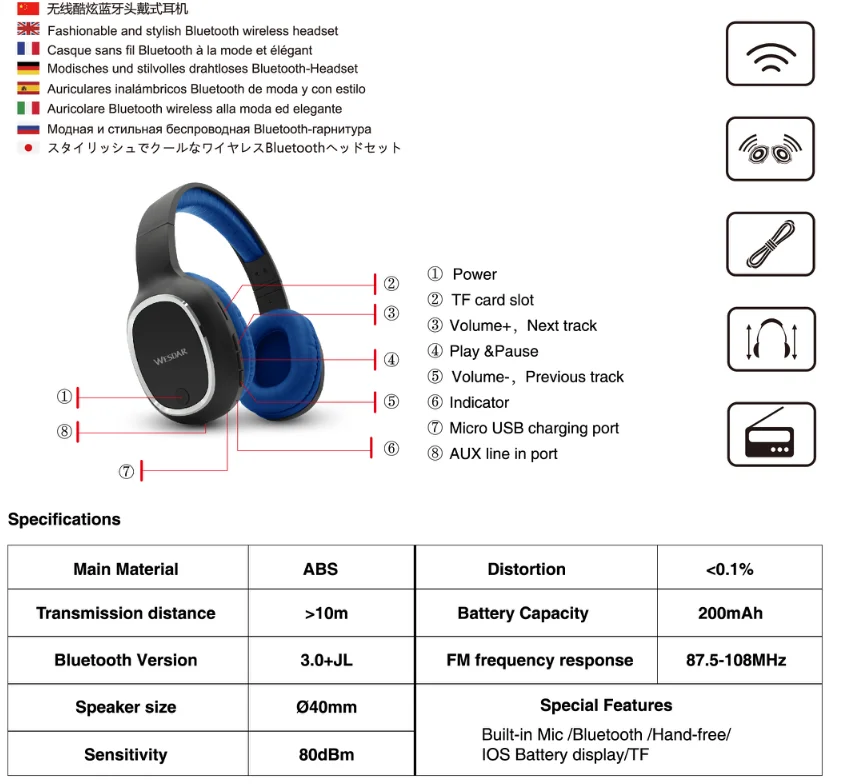 WESDAR BH6 JL 4,2 Bluetooth беспроводные наушники для xiaomi huawei
