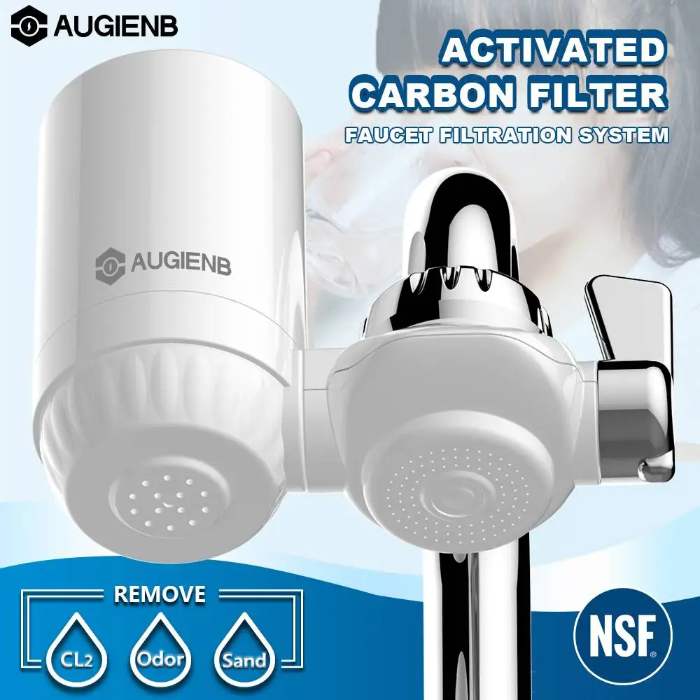 

AUGIENB Kitchen Faucet Water Filters Tap Water Purifier & Replacement Filter - Remove Chlorine, Rust, Heavy Metals Washable