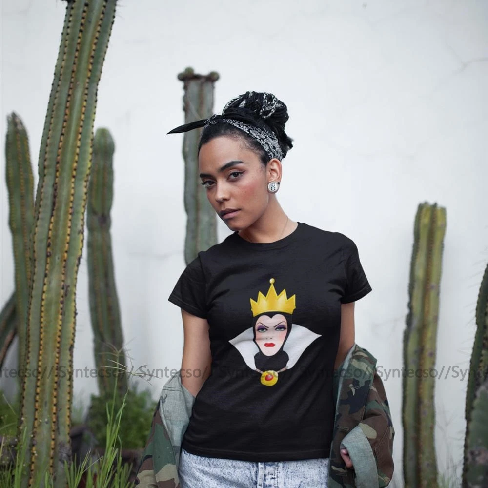 

Queen T-Shirt Evil Queen T Shirt Pattern Gray Women tshirt Simple Casual O Neck 100 Cotton Short Sleeve XXL Ladies Tee Shirt