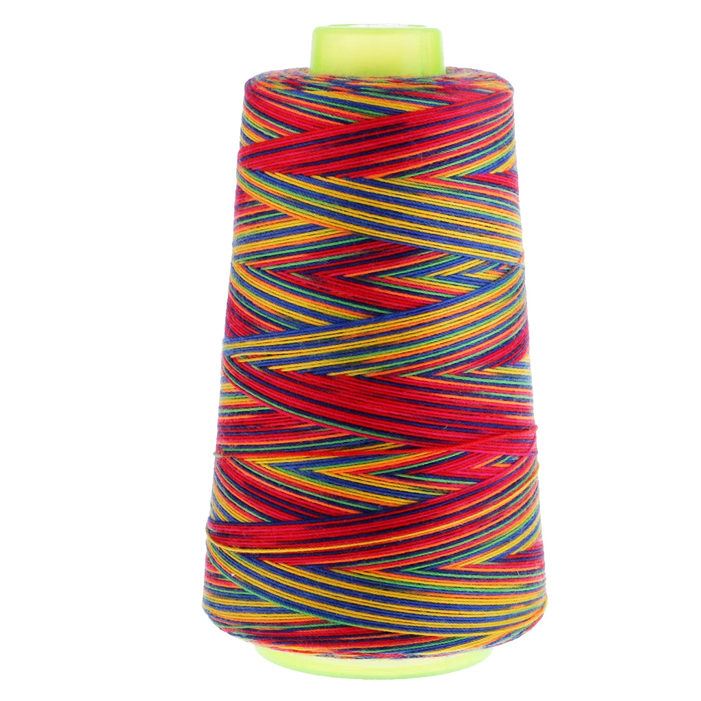 2 Spools Rainbow Sewing Thread All Purpose % Polyester Overlock Cone 40S/2