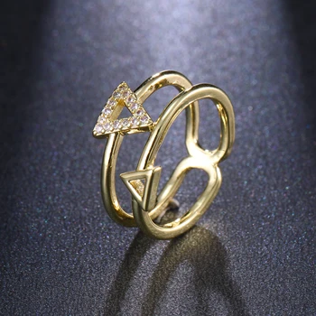 

Romantic Polygonal Simplicity Model Hollow Out Differernt Of Cubic Zircon Ring Women Fashion Trend Simple Style In Party Jewelry