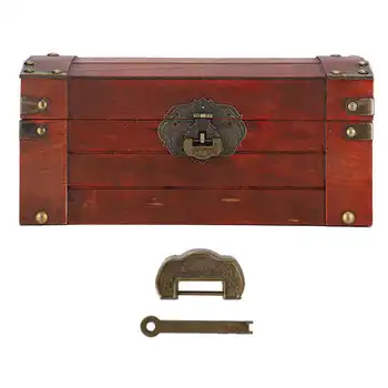 

Jewelry Storage Box Wooden Jewelry Box Vintage Organizer Decoration Prop with Lock Jewelry Display Box Jewelry Tray Storage