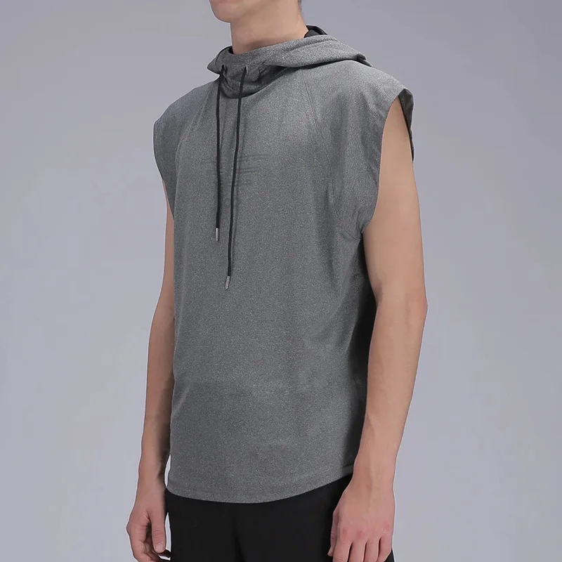 CIKERS cikers AI жилет с капюшоном без рукавов мужской Спортивный Повседневный Модный летний Фитнес Эластичный дышащий