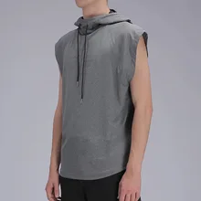 CIKERS cikers AI жилет с капюшоном без рукавов мужской Спортивный Повседневный Модный летний Фитнес Эластичный дышащий