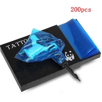 

200pcs Tattoo Clip Cord Sleeves Blue Bags Disposable Supplies Covers Bags for Tattoo Machine Tattoo Accessories