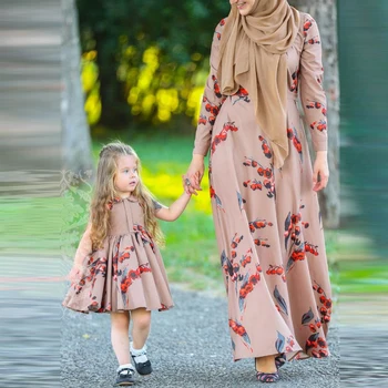 Różowe dziewczyny Abaya Enfant dubaj hidżab sukienka muzułmańska dla kobiet dzieci arabia turecka islamska odzież kaftany kaftan szata Islam Kleding tanie i dobre opinie Dla dorosłych CN (pochodzenie) Akrylowe Moda kids CM Szyfonowa NONE